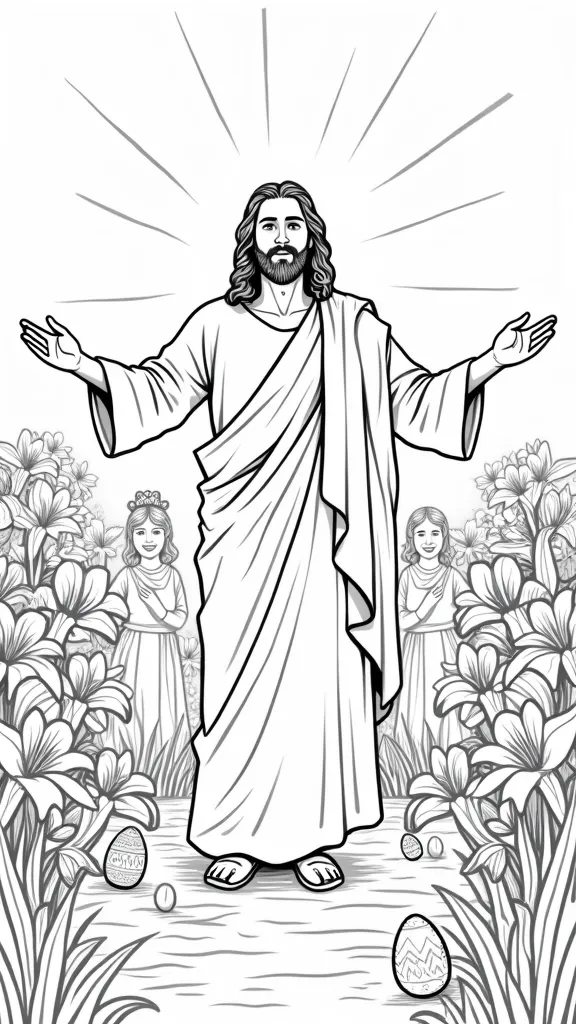 Página para colorear de la Pascua de Jesús